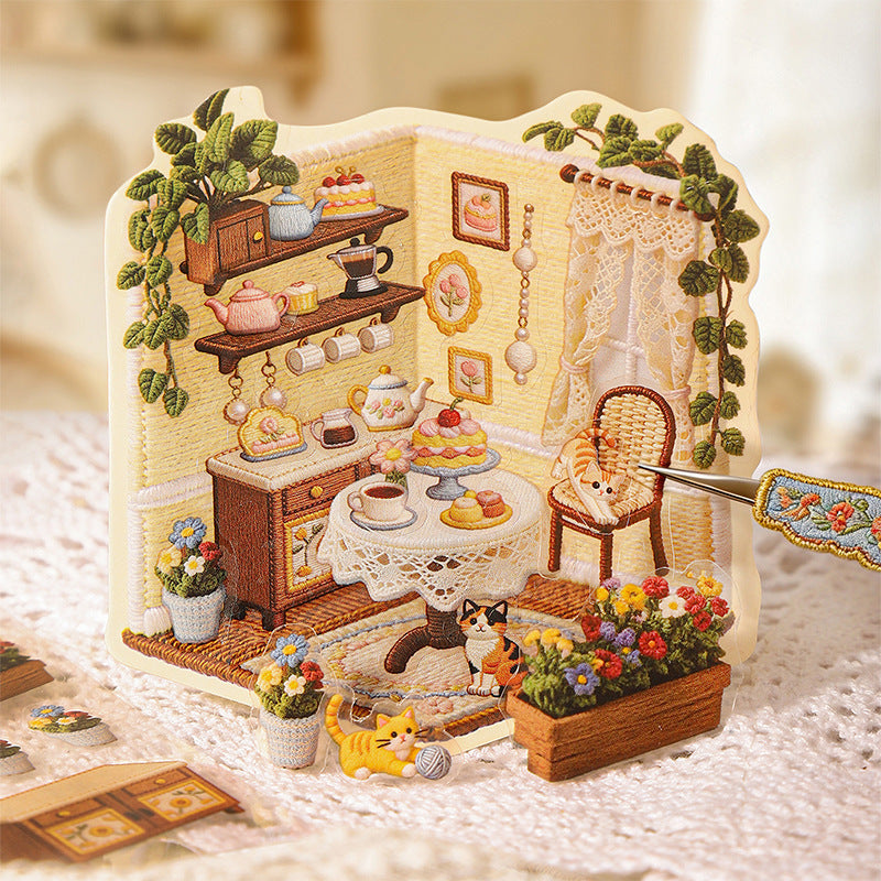 İşlemeli Tema | Sahne Bahçesi 19.0 Serisi | Sticker Sahne, 3D Minyatür Sahne Etiketleri, Stres Çözücü DIY Etiketler, Sahne Kurulum Etiketleri, DIY Etiketler