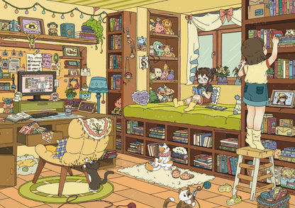 Rêverie de jeune fille | Série Scene Joy 12.0 | Scène en autocollants, Autocollants de scène miniature 3D, Autocollants DIY anti-stress, Autocollants de mise en scène, Autocollants DIY