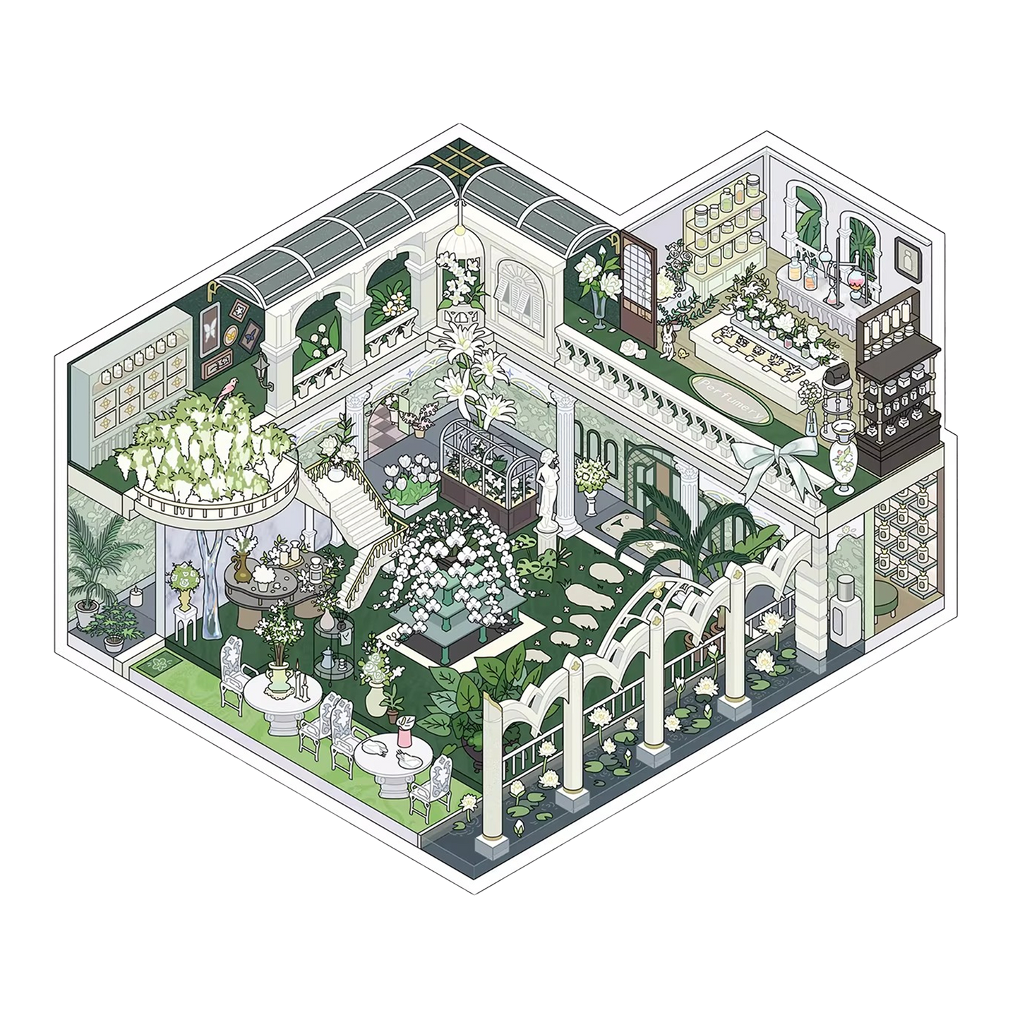 Olfactory Impressions |Scene Garden 18.0 Series | Sticker Scene, 3D Miniature Scene Stickers, Stress-Relief DIY Stickers, Scene-Setting Stickers, DIY Stickers