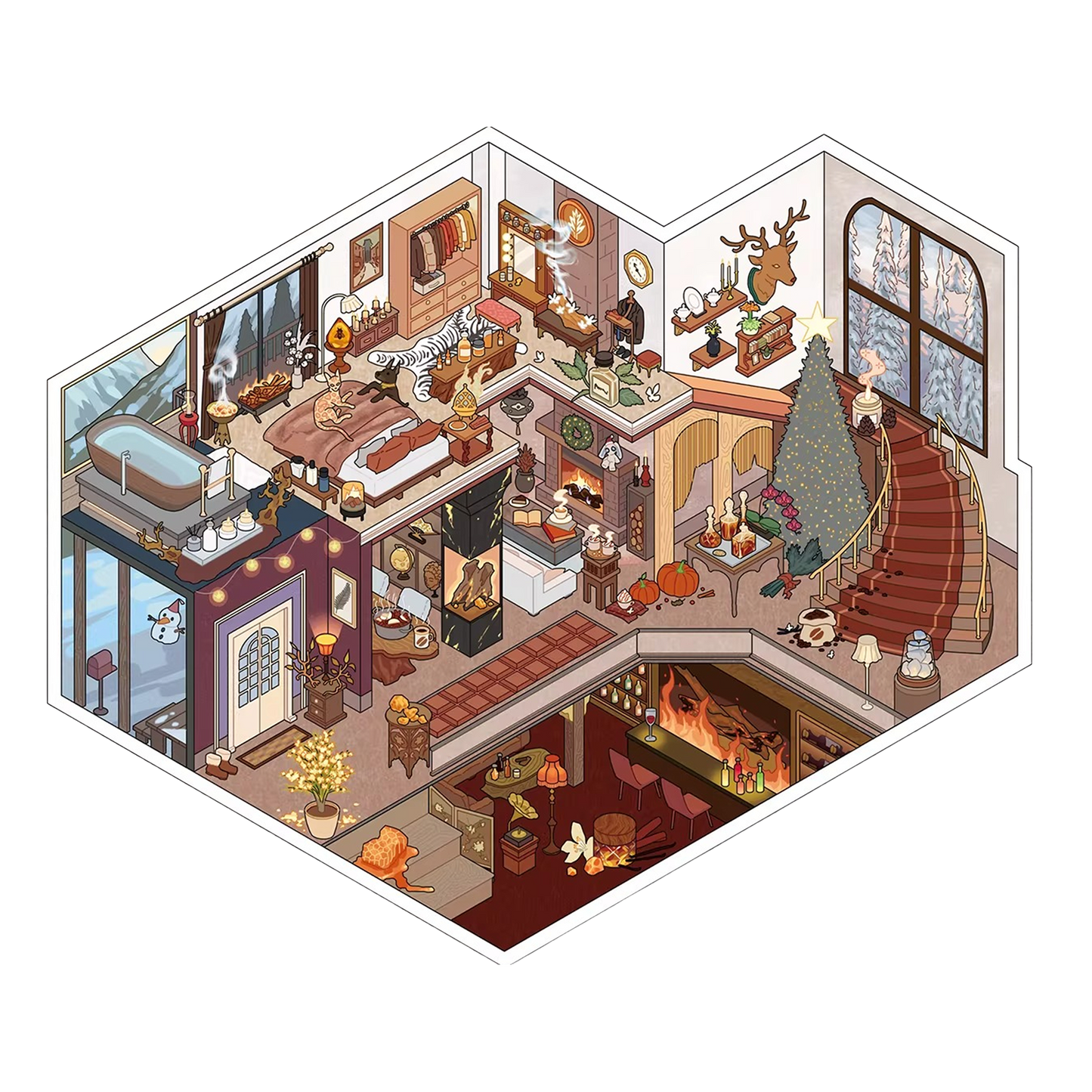 Olfactory Impressions |Scene Garden 18.0 Series | Sticker Scene, 3D Miniature Scene Stickers, Stress-Relief DIY Stickers, Scene-Setting Stickers, DIY Stickers