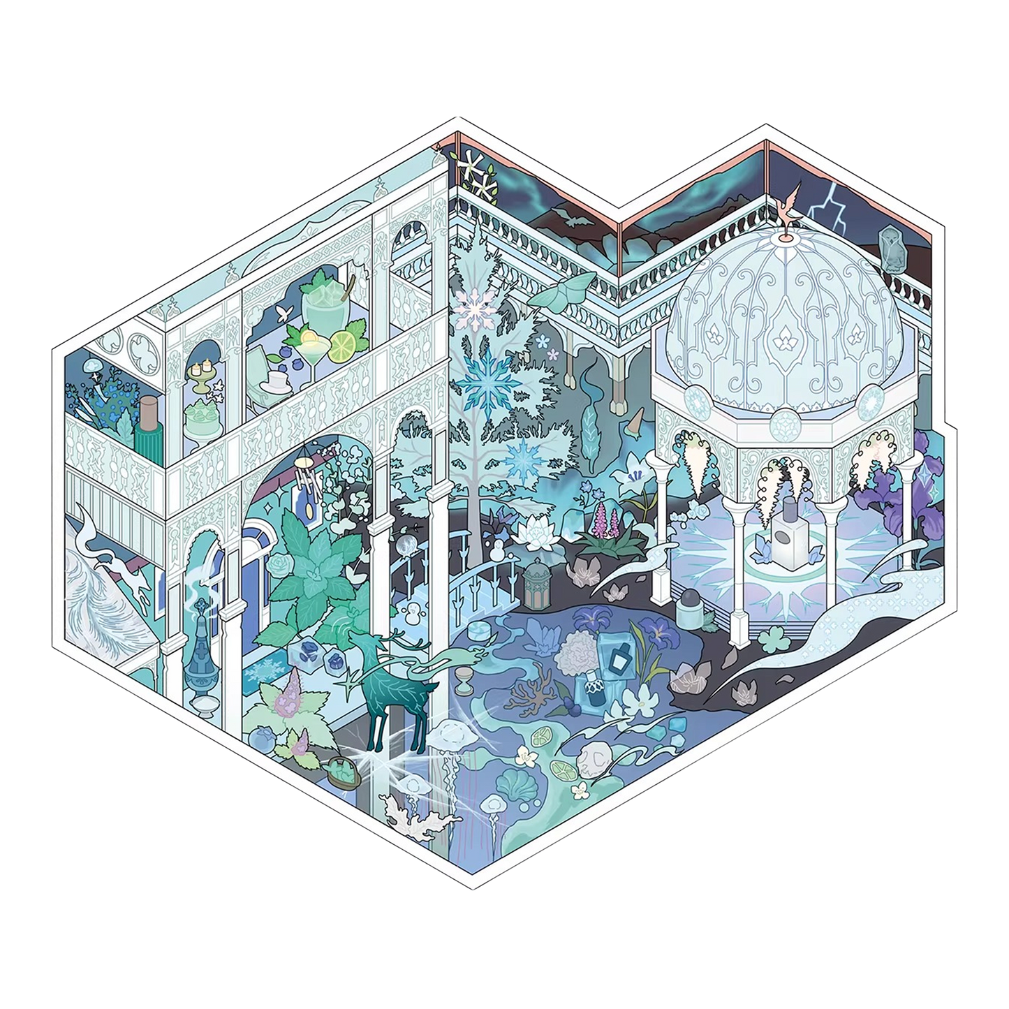 Olfactory Impressions |Scene Garden 18.0 Series | Sticker Scene, 3D Miniature Scene Stickers, Stress-Relief DIY Stickers, Scene-Setting Stickers, DIY Stickers