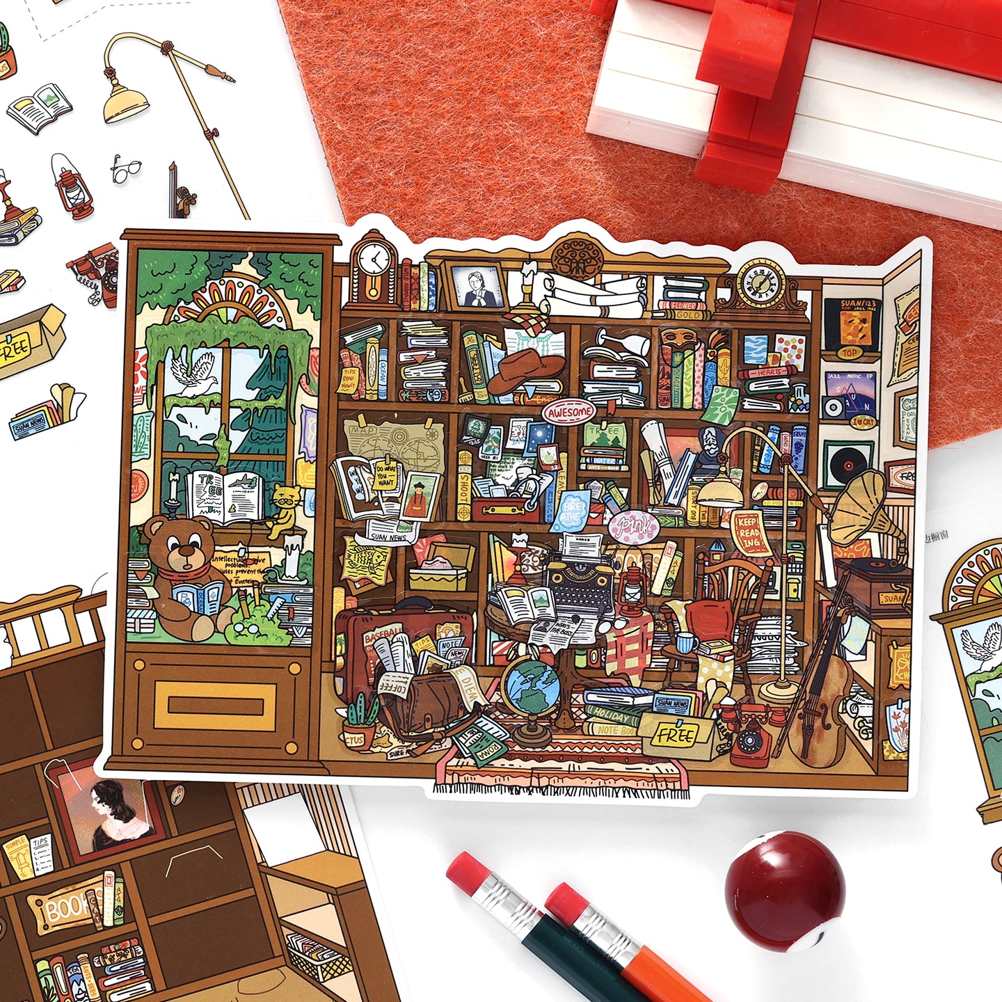 Bugün Açık Serisi 21.0 | Çıkartma Sahnesi, 3D Miniatür Sahne Çıkartmaları, Stres Giderici DIY Çıkartmalar, Sahne Kurma Çıkartmaları, DIY Çıkartmalar