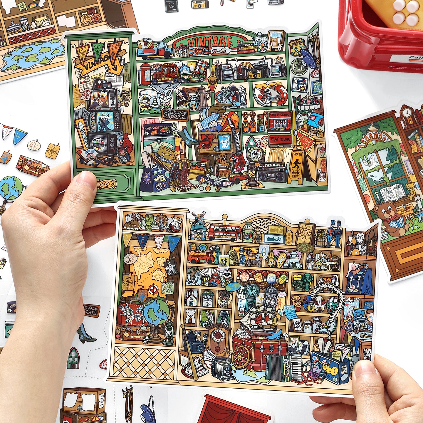 Bugün Açık Serisi 21.0 | Çıkartma Sahnesi, 3D Miniatür Sahne Çıkartmaları, Stres Giderici DIY Çıkartmalar, Sahne Kurma Çıkartmaları, DIY Çıkartmalar
