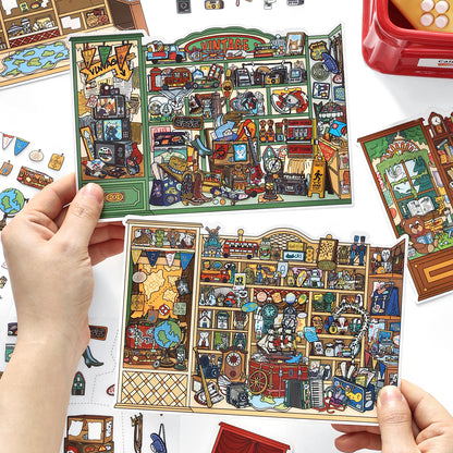 Bugün Açık Serisi 21.0 | Çıkartma Sahnesi, 3D Miniatür Sahne Çıkartmaları, Stres Giderici DIY Çıkartmalar, Sahne Kurma Çıkartmaları, DIY Çıkartmalar