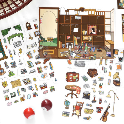 Bugün Açık Serisi 21.0 | Çıkartma Sahnesi, 3D Miniatür Sahne Çıkartmaları, Stres Giderici DIY Çıkartmalar, Sahne Kurma Çıkartmaları, DIY Çıkartmalar