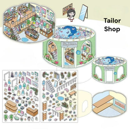 Serie Open Today 14.0 | Sticker Scene, Adesivi per Scenografie 3D in Miniatura, Adesivi Fai-da-Te per Alleviare lo Stress, Adesivi per Creare Scenari, Adesivi Fai-da-Te