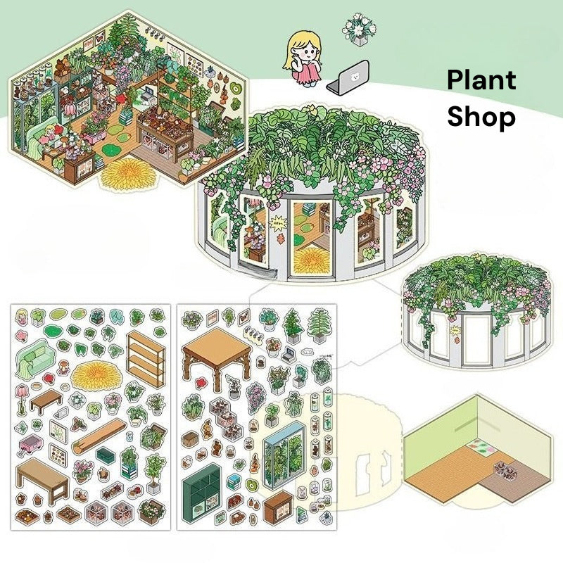 Serie Open Today 14.0 | Sticker Scene, Adesivi per Scenografie 3D in Miniatura, Adesivi Fai-da-Te per Alleviare lo Stress, Adesivi per Creare Scenari, Adesivi Fai-da-Te