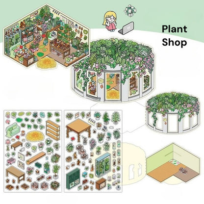 Serie Open Today 14.0 | Sticker Scene, Adesivi per Scenografie 3D in Miniatura, Adesivi Fai-da-Te per Alleviare lo Stress, Adesivi per Creare Scenari, Adesivi Fai-da-Te