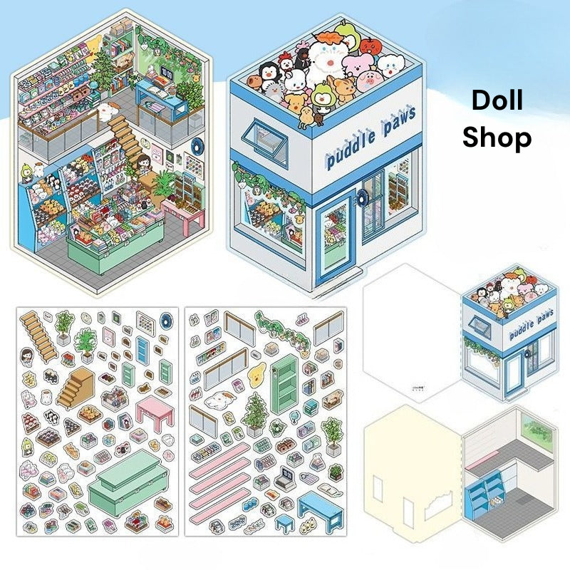 Serie Open Today 14.0 | Sticker Scene, Adesivi per Scenografie 3D in Miniatura, Adesivi Fai-da-Te per Alleviare lo Stress, Adesivi per Creare Scenari, Adesivi Fai-da-Te