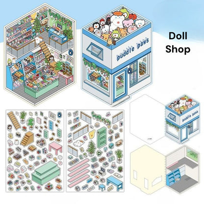 Serie Open Today 14.0 | Sticker Scene, Adesivi per Scenografie 3D in Miniatura, Adesivi Fai-da-Te per Alleviare lo Stress, Adesivi per Creare Scenari, Adesivi Fai-da-Te