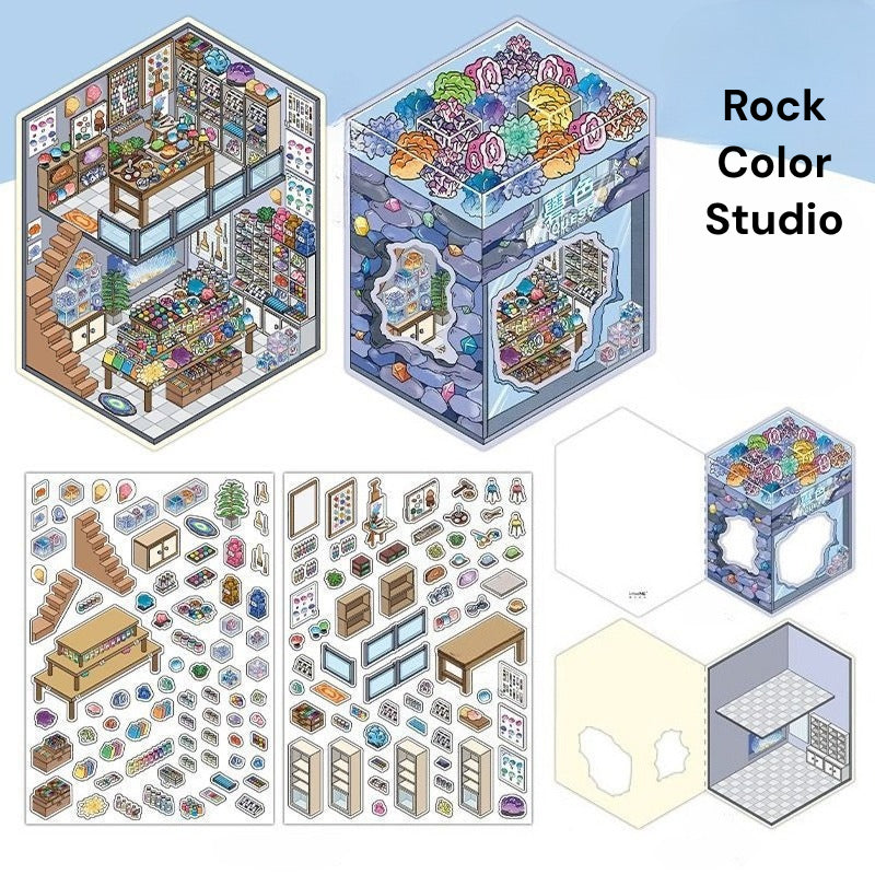 Serie Open Today 14.0 | Sticker Scene, Adesivi per Scenografie 3D in Miniatura, Adesivi Fai-da-Te per Alleviare lo Stress, Adesivi per Creare Scenari, Adesivi Fai-da-Te