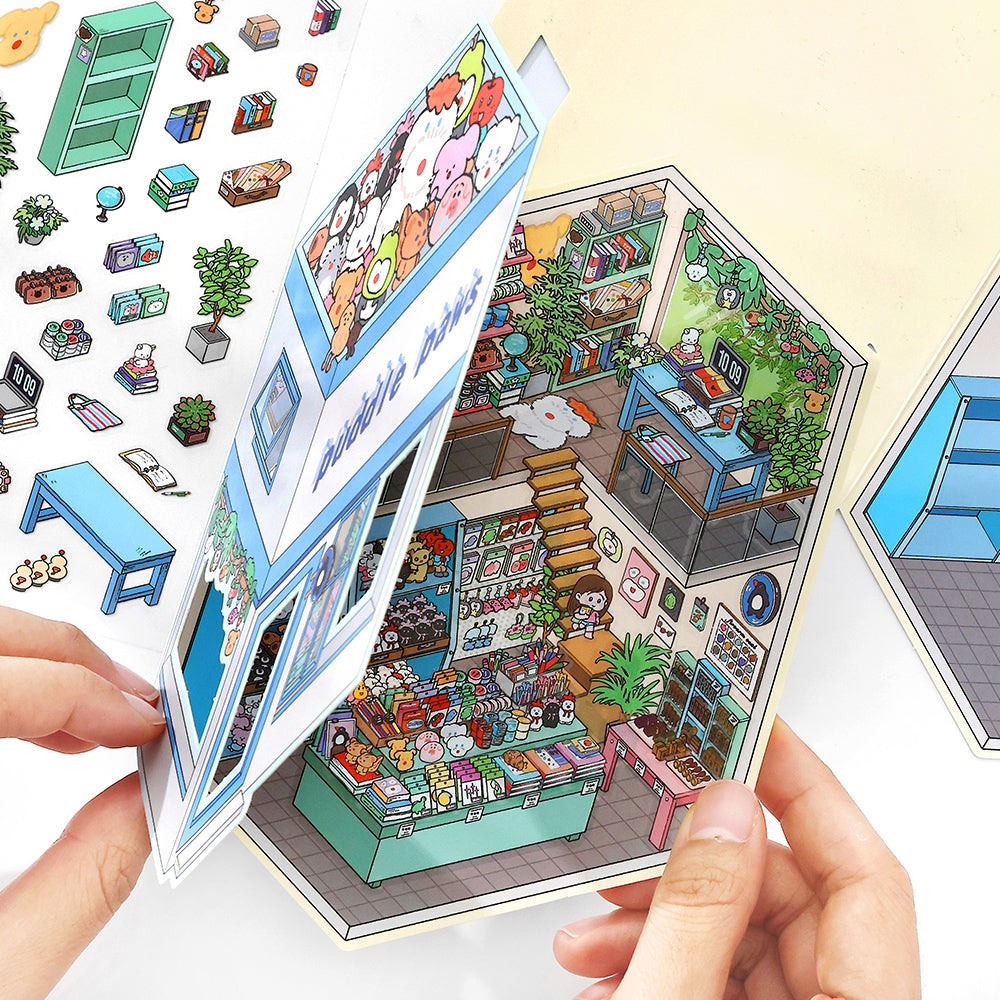 Serie Open Today 14.0 | Sticker Scene, Adesivi per Scenografie 3D in Miniatura, Adesivi Fai-da-Te per Alleviare lo Stress, Adesivi per Creare Scenari, Adesivi Fai-da-Te