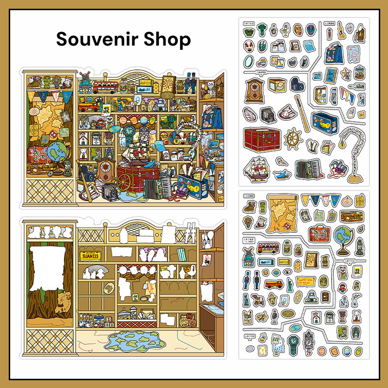 Bugün Açık Serisi 21.0 | Çıkartma Sahnesi, 3D Miniatür Sahne Çıkartmaları, Stres Giderici DIY Çıkartmalar, Sahne Kurma Çıkartmaları, DIY Çıkartmalar