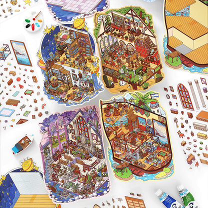 Scene More 10.0シリーズ、ステッカーシーン、3Dミニチュアシーンステッカー、ストレス解消DIYステッカー、シーン設定ステッカー、DIYステッカー