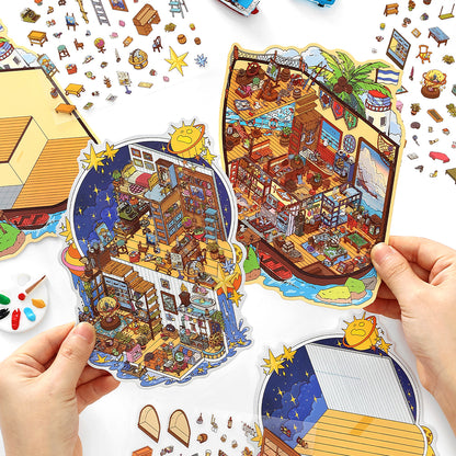 Scene More 10.0シリーズ、ステッカーシーン、3Dミニチュアシーンステッカー、ストレス解消DIYステッカー、シーン設定ステッカー、DIYステッカー