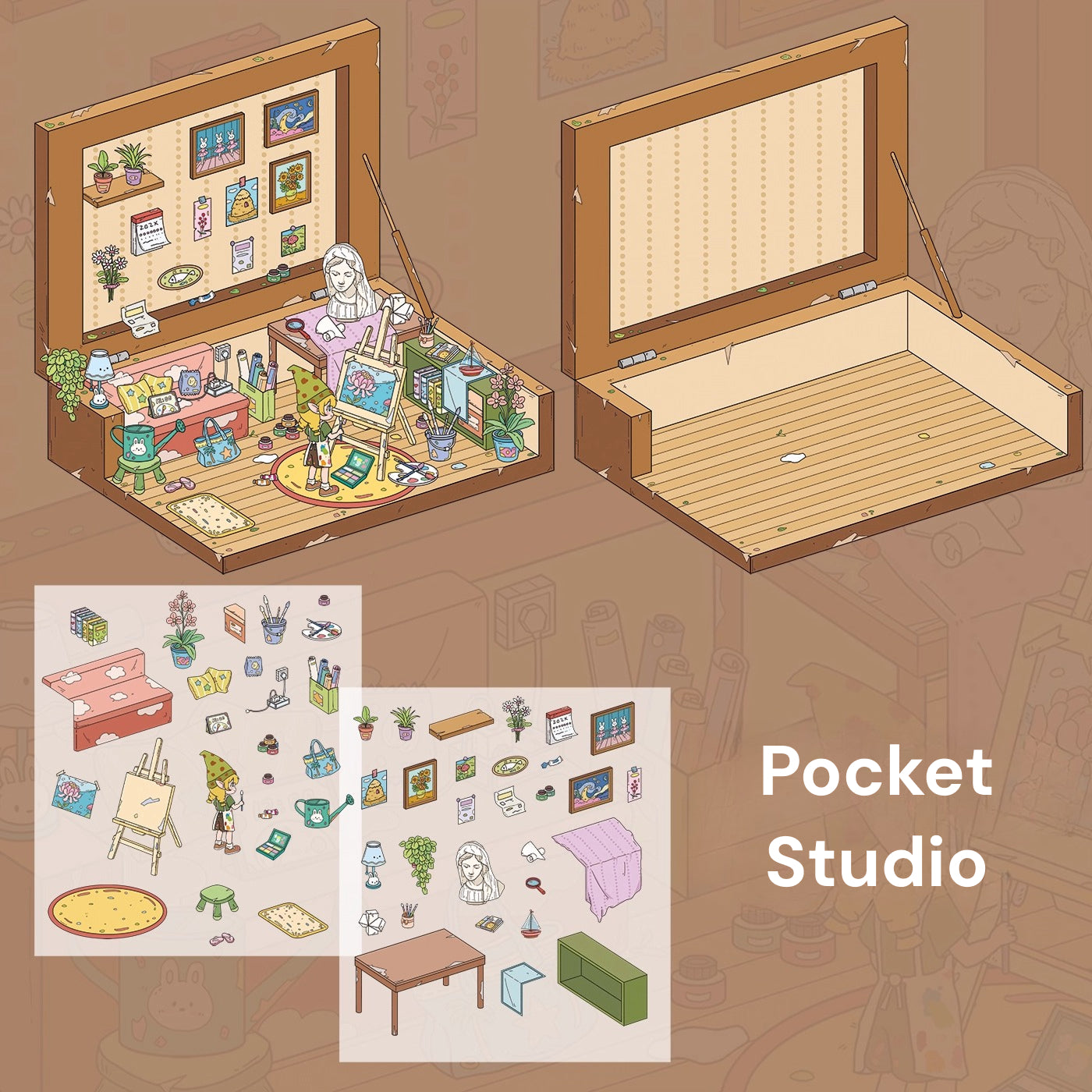 Pocket Scene Series 10.0 | Autocollant de scène, autocollants de scène miniature 3D, autocollants DIY pour soulager le stress, autocollants de décoration de scène, autocollants DIY