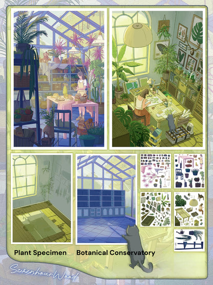 Serie Jardín de Escenas 15.0 | Escena de Pegatinas, Pegatinas de Escenas en Miniatura 3D, Pegatinas DIY para Alivio del Estrés, Pegatinas para Crear Escenas, Pegatinas DIY