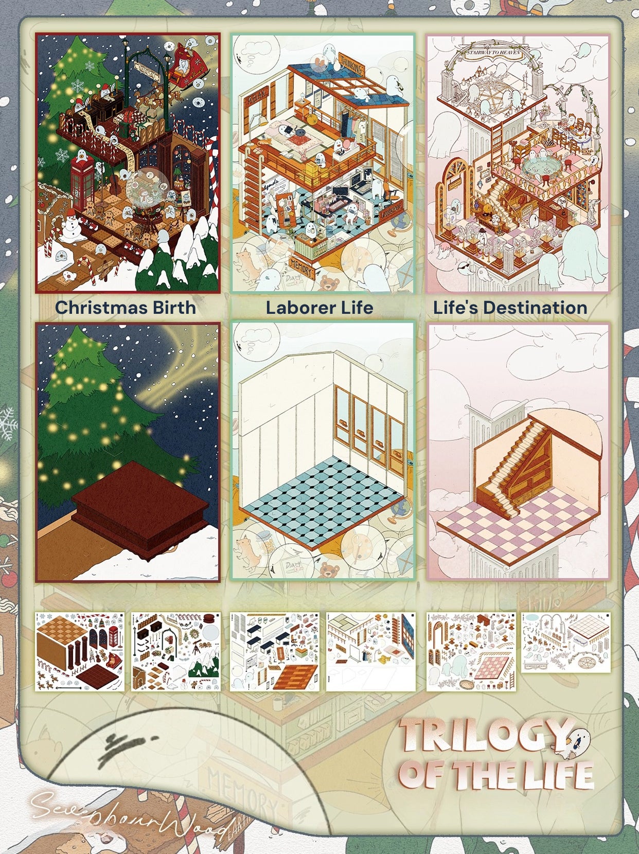 Serie Jardín de Escenas 15.0 | Escena de Pegatinas, Pegatinas de Escenas en Miniatura 3D, Pegatinas DIY para Alivio del Estrés, Pegatinas para Crear Escenas, Pegatinas DIY