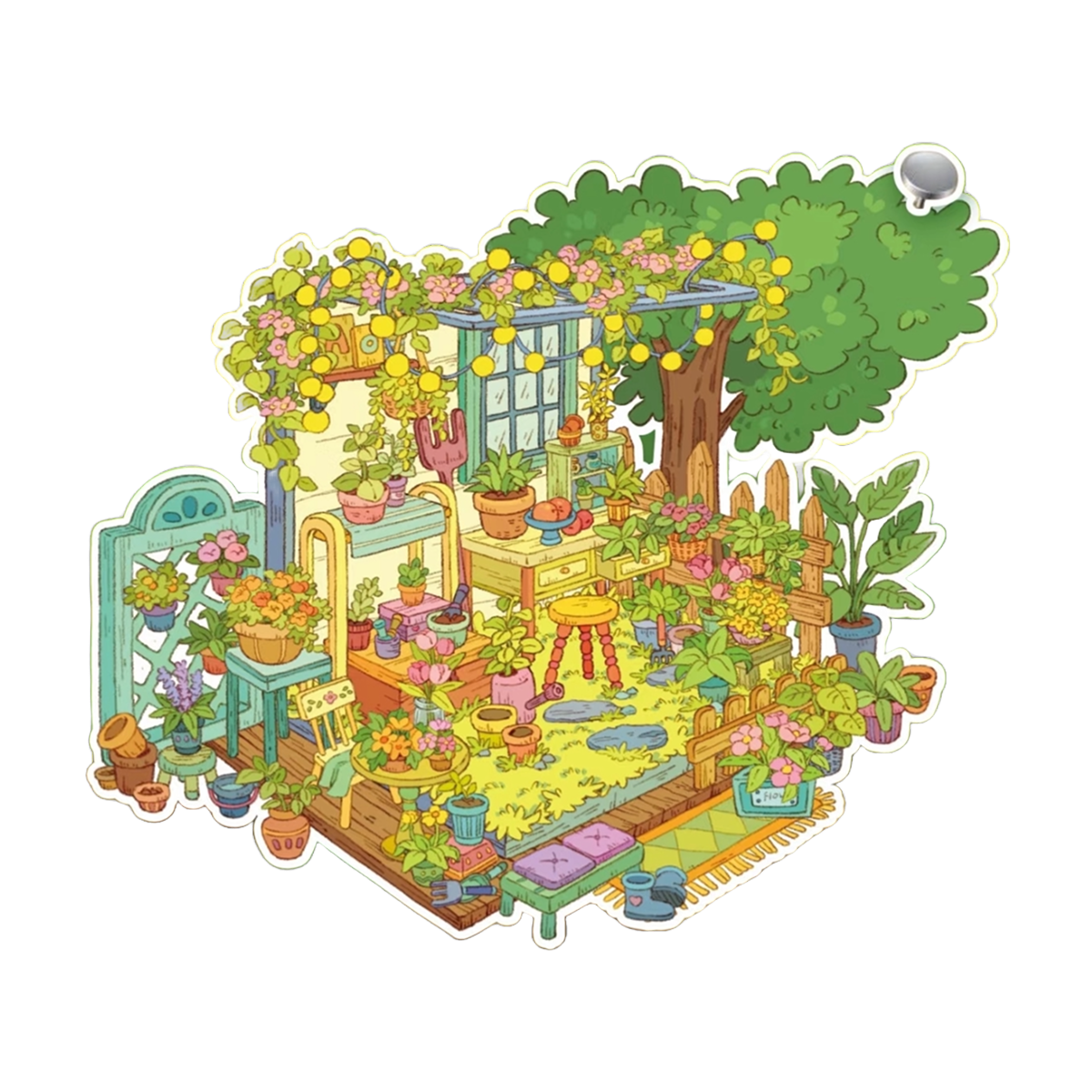 Scene Stickers Type Scene Garden Series 1.0 | Sticker Scene, 3D Miniature Scene Stickers ...