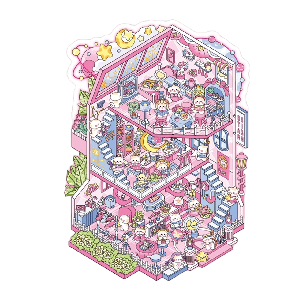 Mini Scenes Sticker Scene Joy Series 4.0 | Three-Story | Sticker Scene, 3D Miniature Scene ...