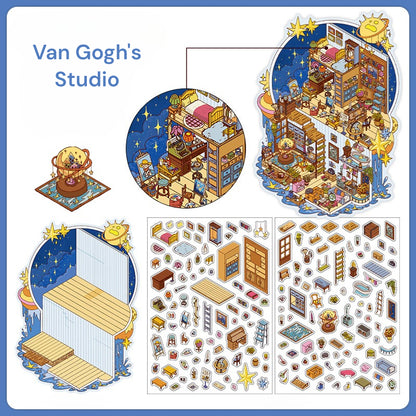 Scene More 10.0シリーズ、ステッカーシーン、3Dミニチュアシーンステッカー、ストレス解消DIYステッカー、シーン設定ステッカー、DIYステッカー