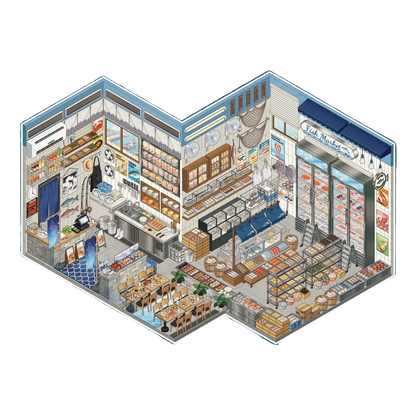 Stock Theme Vol. 4 | Seafood Shop | Scene Magic 20.0 Series | Sticker Scene, 3D Miniature Scene Stickers, stress-relief DIY stickers, Scene-setting Stickers