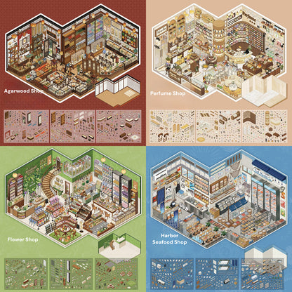 Stock Theme Vol. 4 | Seafood Shop | Scene Magic 20.0 Series | Sticker Scene, 3D Miniature Scene Stickers, stress-relief DIY stickers, Scene-setting Stickers