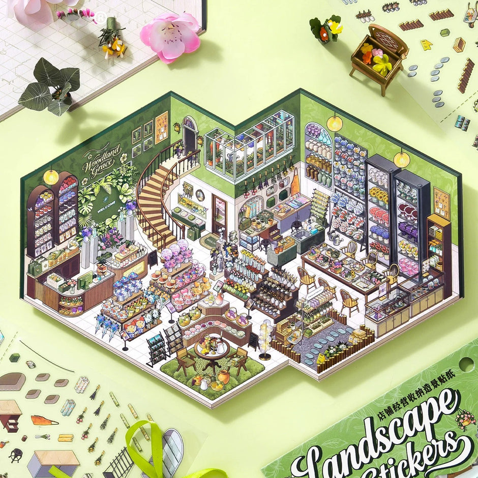 Miniature Scene Sticker - YYBB ART SHOP
