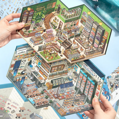 Stock Theme Vol. 4 | Seafood Shop | Scene Magic 20.0 Series | Sticker Scene, 3D Miniature Scene Stickers, stress-relief DIY stickers, Scene-setting Stickers