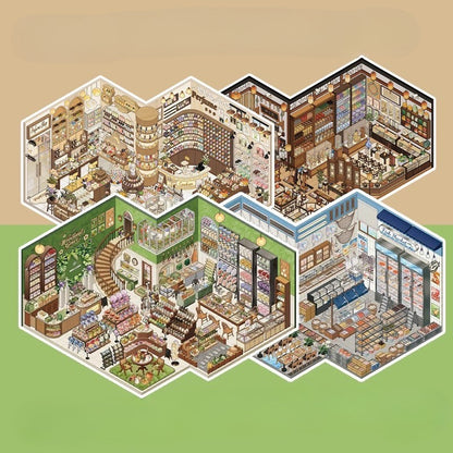 Stock Theme Vol. 4 | Seafood Shop | Scene Magic 20.0 Series | Sticker Scene, 3D Miniature Scene Stickers, stress-relief DIY stickers, Scene-setting Stickers