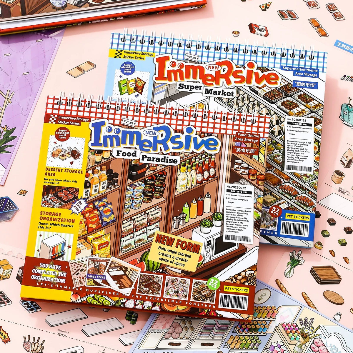 Stock Theme Vol. 5 & 6 | Fresh Fruit Market | Sticker Scene, 3D Miniature Scene Stickers, stress-relief DIY stickers, Scene-setting Stickers