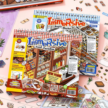Stock Theme Vol. 5 & 6 | Fresh Fruit Market | Sticker Scene, 3D Miniature Scene Stickers, stress-relief DIY stickers, Scene-setting Stickers