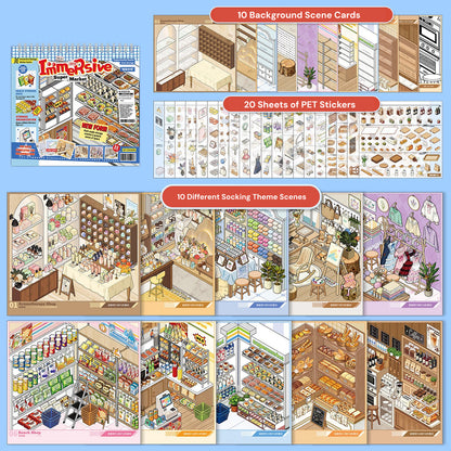 Stock Theme Vol. 5 & 6 | Fresh Fruit Market | Sticker Scene, 3D Miniature Scene Stickers, stress-relief DIY stickers, Scene-setting Stickers