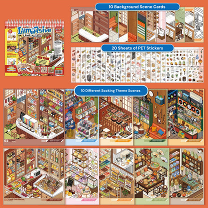 Stock Theme Vol. 5 & 6 | Fresh Fruit Market | Sticker Scene, 3D Miniature Scene Stickers, stress-relief DIY stickers, Scene-setting Stickers