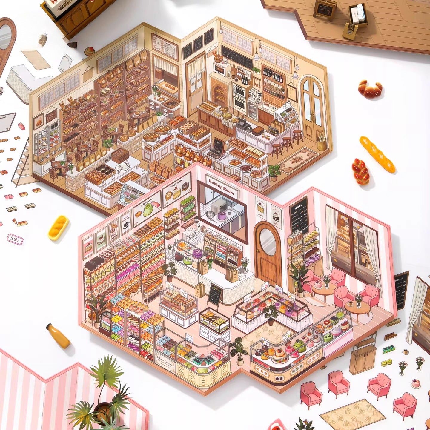 Motyw żywnościowy w skarpetkach | Duży rozmiar | Seria Scene Magic 10.0 | Naklejki Scen, Naklejki 3D Miniatury Scen, Naklejki DIY ulatniające stres, Naklejki do układania scen