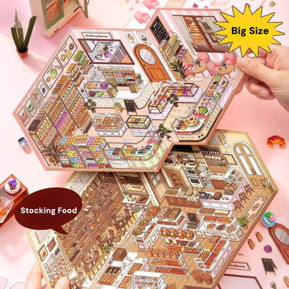 Motyw żywnościowy w skarpetkach | Duży rozmiar | Seria Scene Magic 10.0 | Naklejki Scen, Naklejki 3D Miniatury Scen, Naklejki DIY ulatniające stres, Naklejki do układania scen