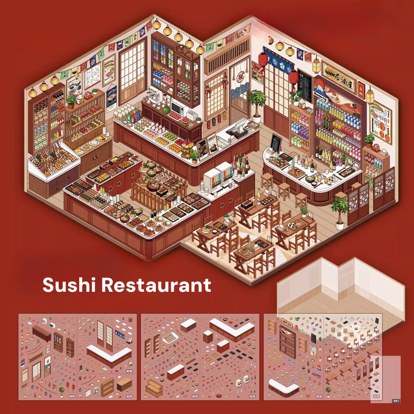 Motyw żywnościowy w skarpetkach | Duży rozmiar | Seria Scene Magic 10.0 | Naklejki Scen, Naklejki 3D Miniatury Scen, Naklejki DIY ulatniające stres, Naklejki do układania scen