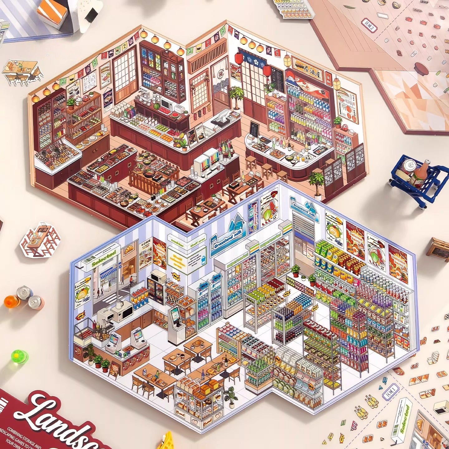 Motyw żywnościowy w skarpetkach | Duży rozmiar | Seria Scene Magic 10.0 | Naklejki Scen, Naklejki 3D Miniatury Scen, Naklejki DIY ulatniające stres, Naklejki do układania scen