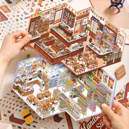 Motyw żywnościowy w skarpetkach | Duży rozmiar | Seria Scene Magic 10.0 | Naklejki Scen, Naklejki 3D Miniatury Scen, Naklejki DIY ulatniające stres, Naklejki do układania scen