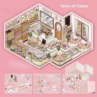 Motyw żywnościowy w skarpetkach | Duży rozmiar | Seria Scene Magic 10.0 | Naklejki Scen, Naklejki 3D Miniatury Scen, Naklejki DIY ulatniające stres, Naklejki do układania scen