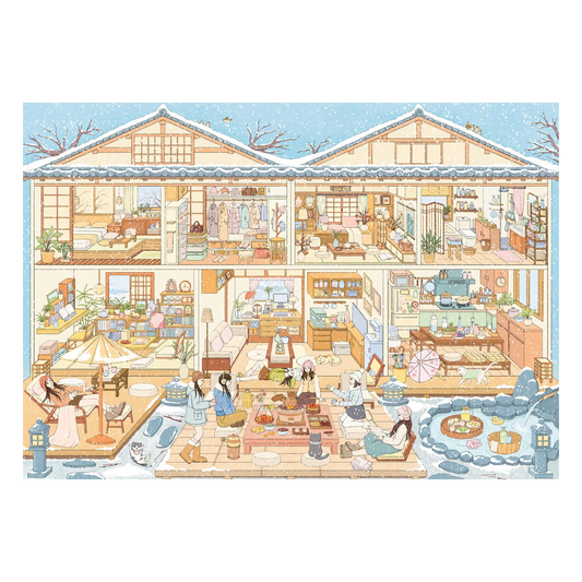 Stories Under The Eaves | Snowy Hot Spring Retreat | Big Size | Scene Garden 26.0 Series | Sticker Scene, 3D Miniature Scene Stickers, Stress-Relief DIY Stickers, Scene-Setting Stickers, DIY Stickers