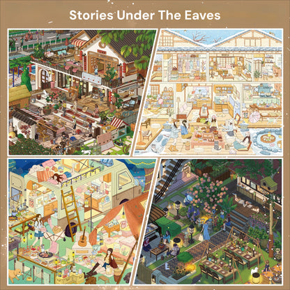 Stories Under The Eaves | Snowy Hot Spring Retreat | Big Size | Scene Garden 26.0 Series | Sticker Scene, 3D Miniature Scene Stickers, Stress-Relief DIY Stickers, Scene-Setting Stickers, DIY Stickers