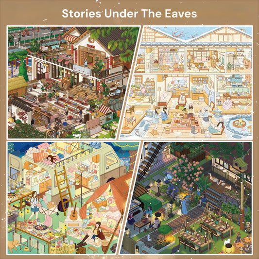 Stories Under The Eaves | Snowy Hot Spring Retreat | Big Size | Scene Garden 26.0 Series | Sticker Scene, 3D Miniature Scene Stickers, Stress-Relief DIY Stickers, Scene-Setting Stickers, DIY Stickers