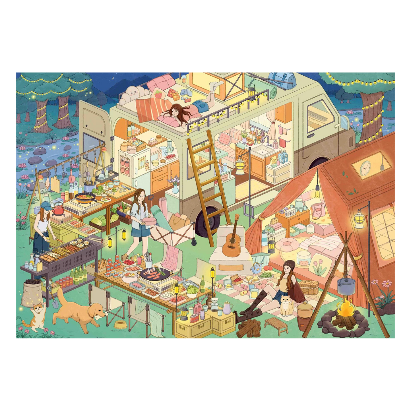 Stories Under The Eaves | Snowy Hot Spring Retreat | Big Size | Scene Garden 26.0 Series | Sticker Scene, 3D Miniature Scene Stickers, Stress-Relief DIY Stickers, Scene-Setting Stickers, DIY Stickers