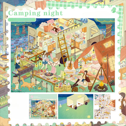 Stories Under The Eaves | Snowy Hot Spring Retreat | Big Size | Scene Garden 26.0 Series | Sticker Scene, 3D Miniature Scene Stickers, Stress-Relief DIY Stickers, Scene-Setting Stickers, DIY Stickers