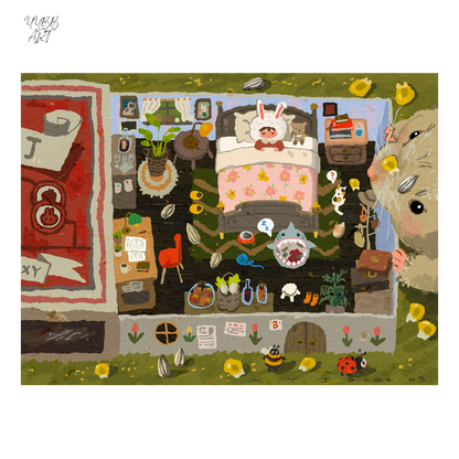 The Sleepwalker | Scene Art 23.0 Series | Sticker Scene, 3D Miniature Scene Stickers, Stress-Relief DIY Stickers, Scene-Setting Stickers