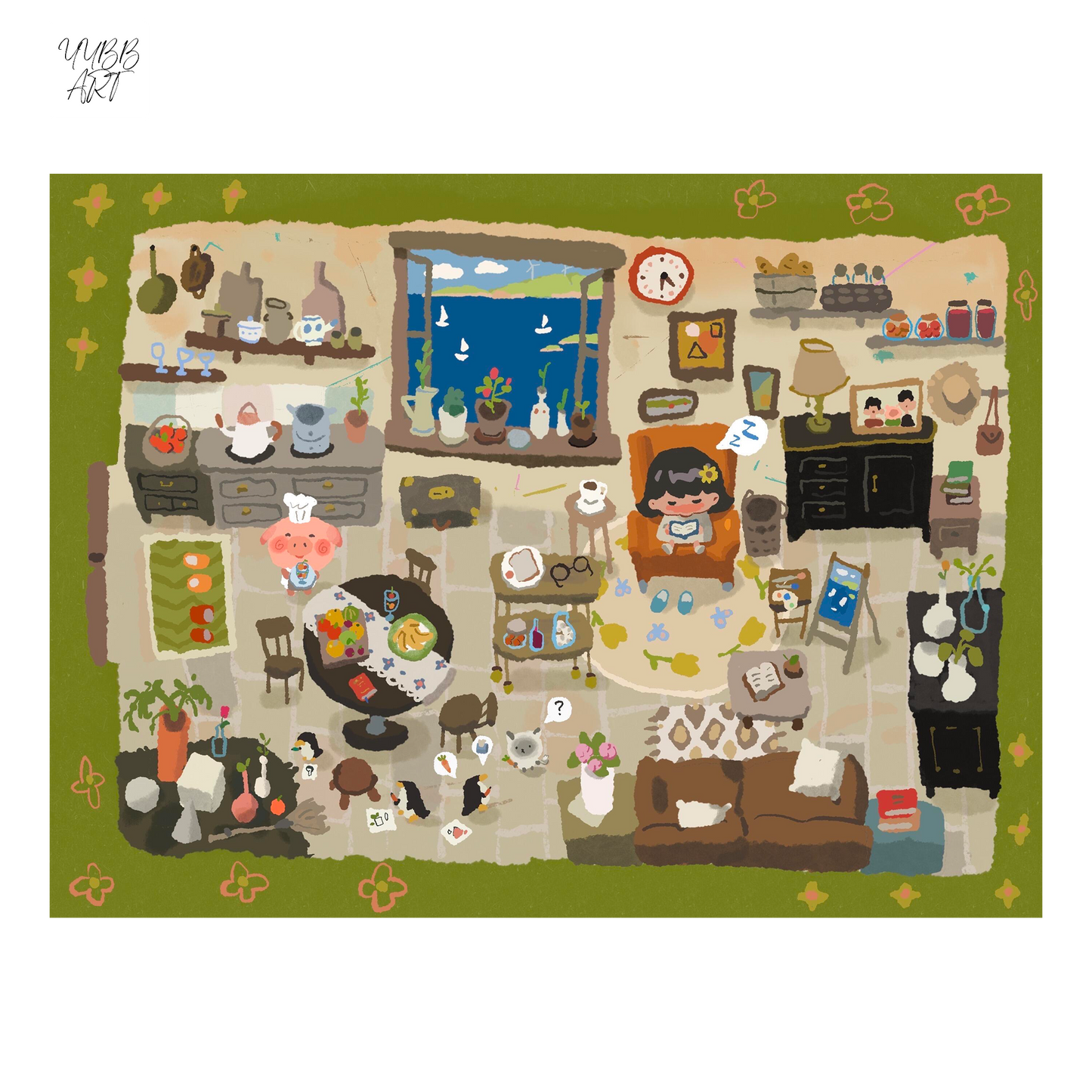 The Sleepwalker | Scene Art 23.0 Series | Sticker Scene, 3D Miniature Scene Stickers, Stress-Relief DIY Stickers, Scene-Setting Stickers