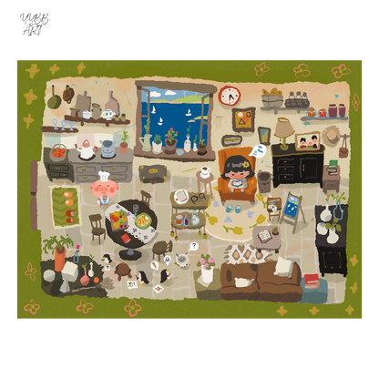 The Sleepwalker | Scene Art 23.0 Series | Sticker Scene, 3D Miniature Scene Stickers, Stress-Relief DIY Stickers, Scene-Setting Stickers