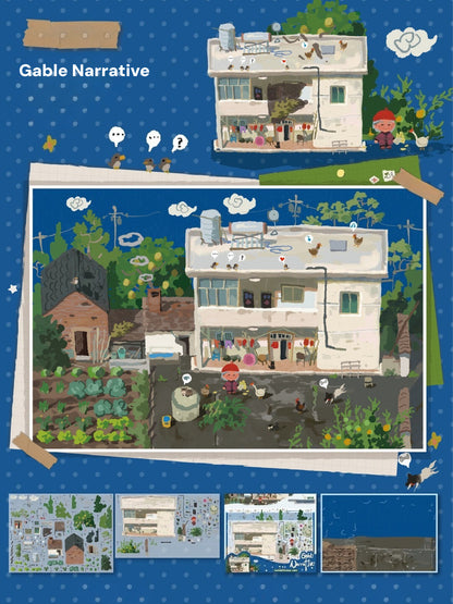 The Sleepwalker | Scene Art 23.0 Series | Sticker Scene, 3D Miniature Scene Stickers, Stress-Relief DIY Stickers, Scene-Setting Stickers