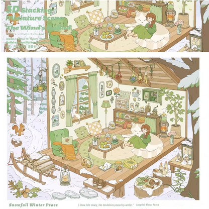 바람의 발라드 | 씬 가든 13.0 시리즈 | 스티커 씬, 3D 미니어처 씬 스티커, 스트레스 해소 DIY 스티커, 씬 설정 스티커, DIY 스티커